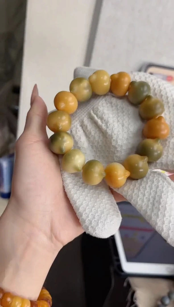 【闪购商品】菩提根/象牙果手串干磨猫猫头21mm瑕疵不补S41