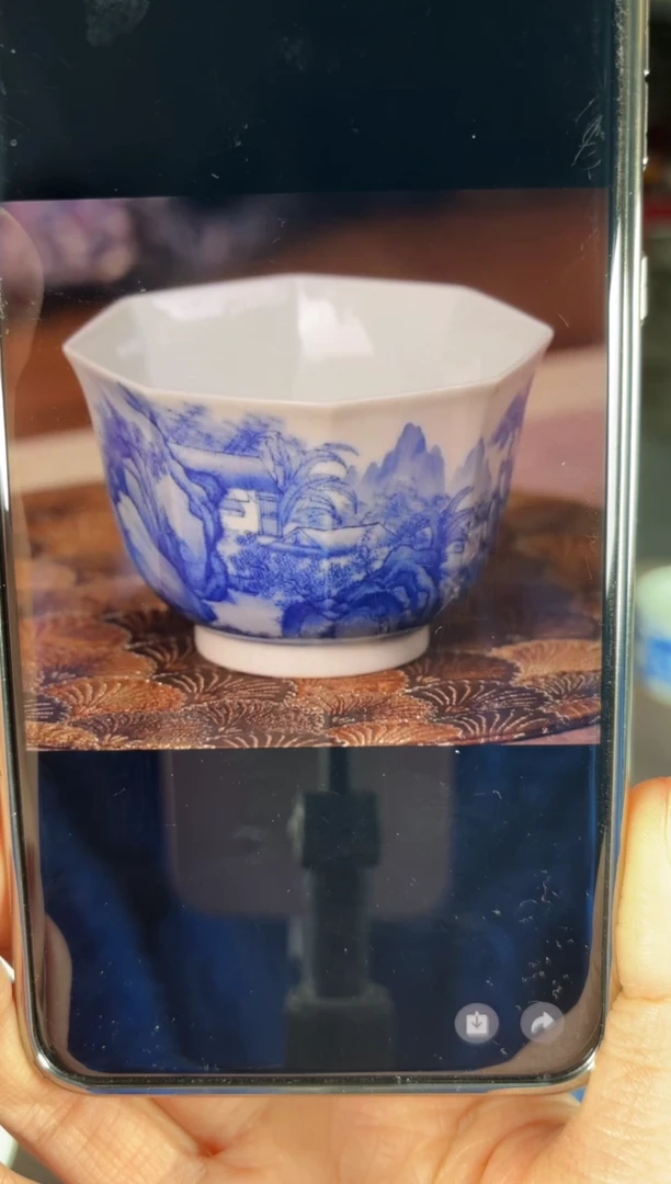 【闪购商品】杯看山柴窑青花看山柴窑青花