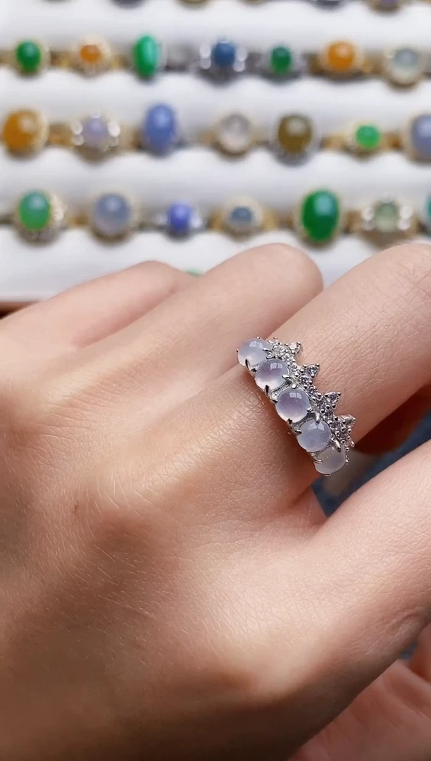 银S925镶嵌戒指翡翠4362