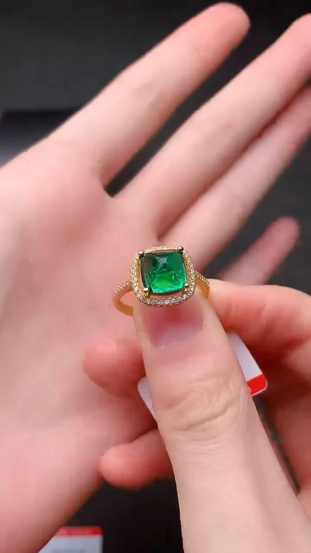 【闪购商品】祖母绿戒指银S925镶嵌.........