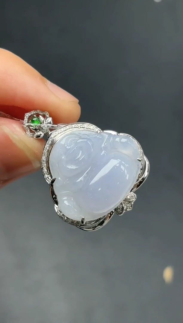 18K金镶嵌挂件翡翠佛公