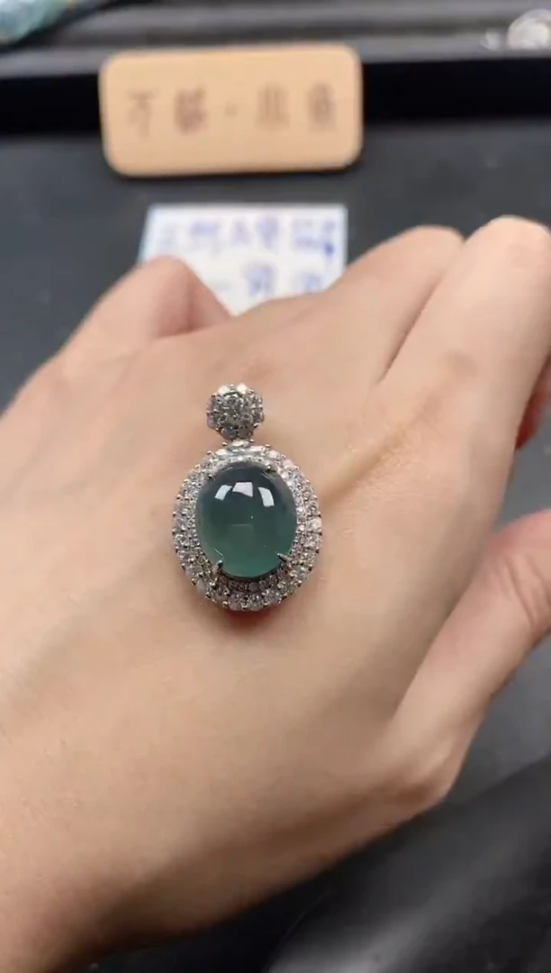 银S925镶嵌戒指翡翠5115