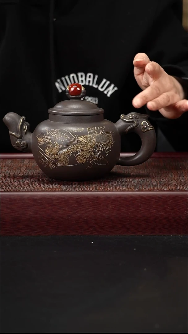 茶壶紫砂道洪双龙戏珠