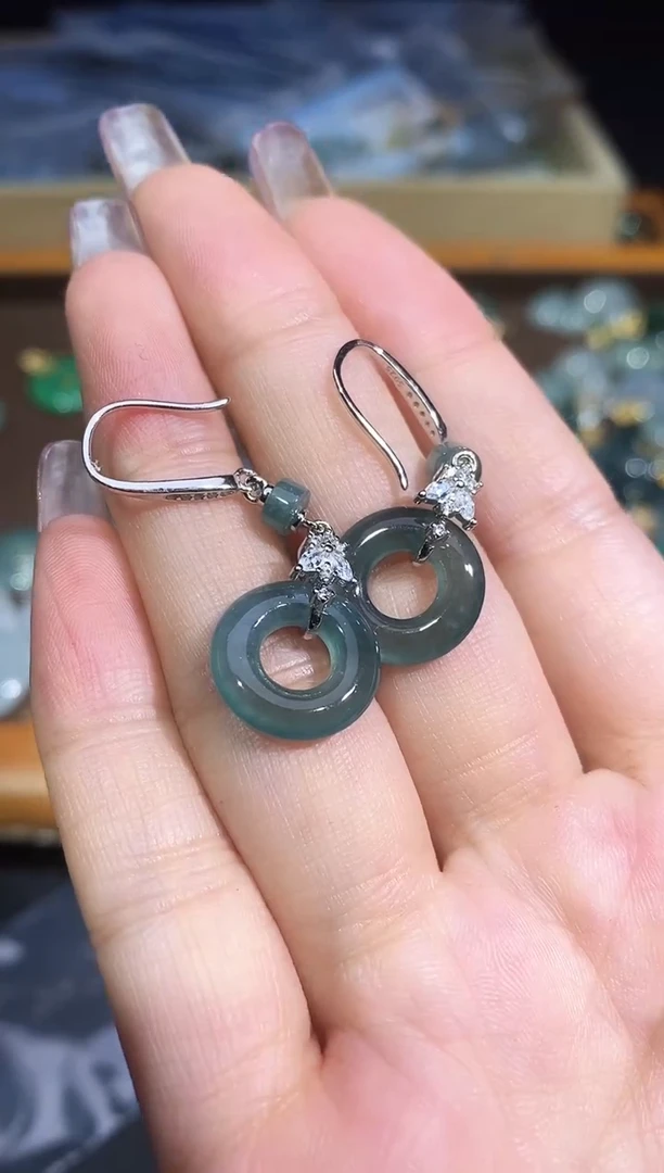 翡翠银S925镶嵌耳饰250528317多样性发一