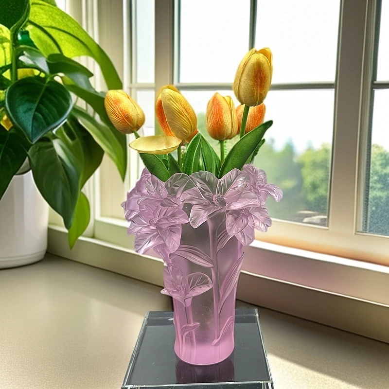 造物空间美学【古法琉璃繁花瓶大】摆件纯手工网红（高22宽18厘米）