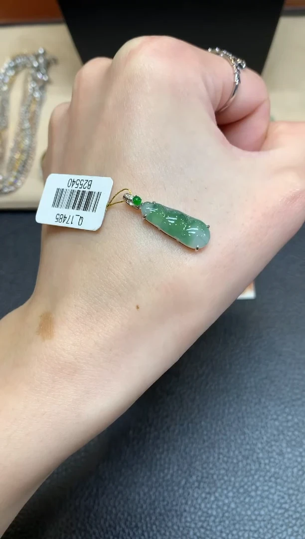 【闪购商品】翡翠颈饰18K金镶嵌福豆【无服务费】