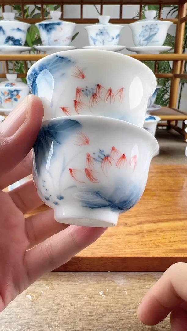 少*微瑕蓝莲小和顺杯6个