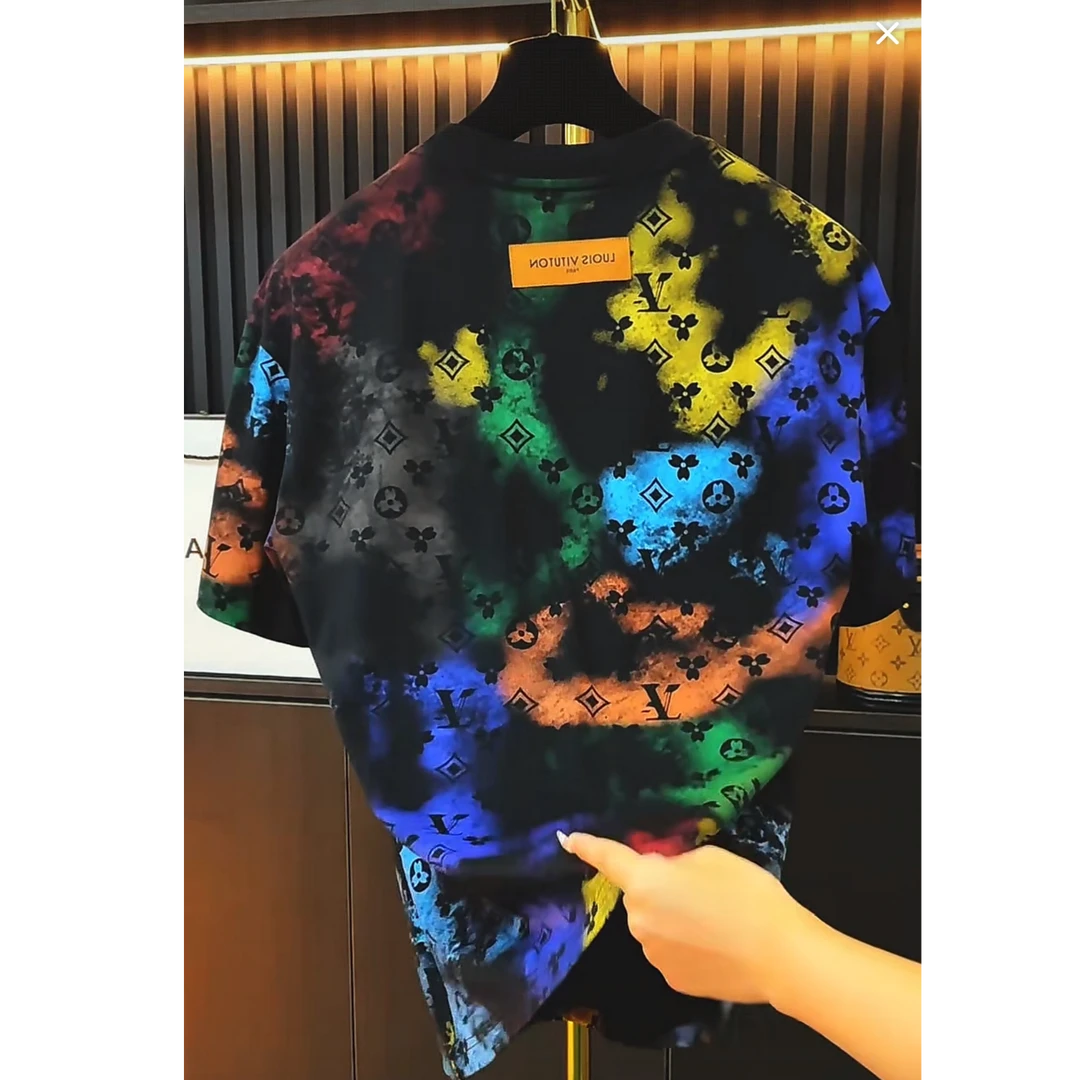 JQ-百搭白色短袖上衣字母夏季烫钻圆领T恤男士欧美简约 9712-EY