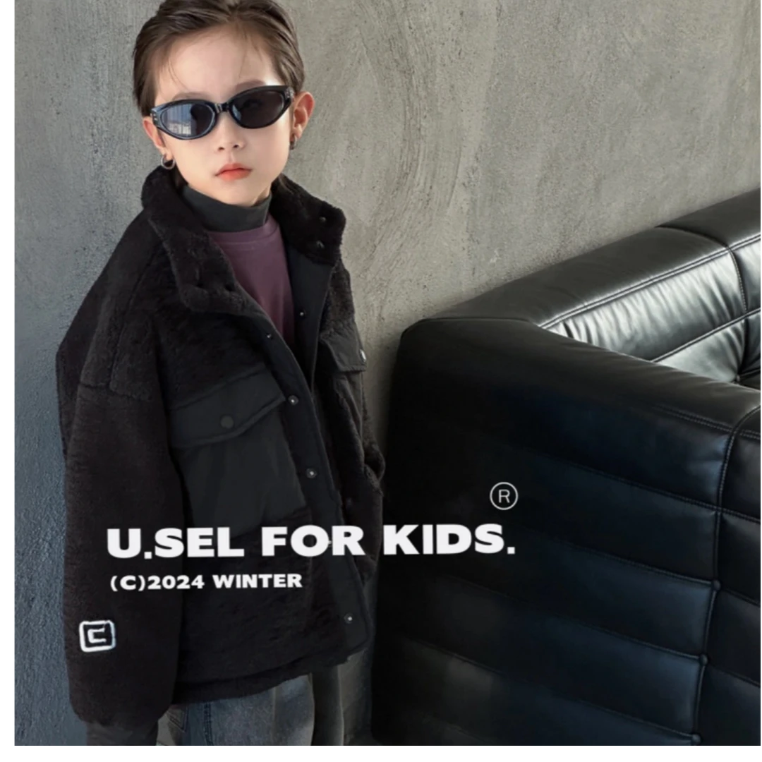 35105冬季品牌夹棉开衫毛毛衣咖色（布）