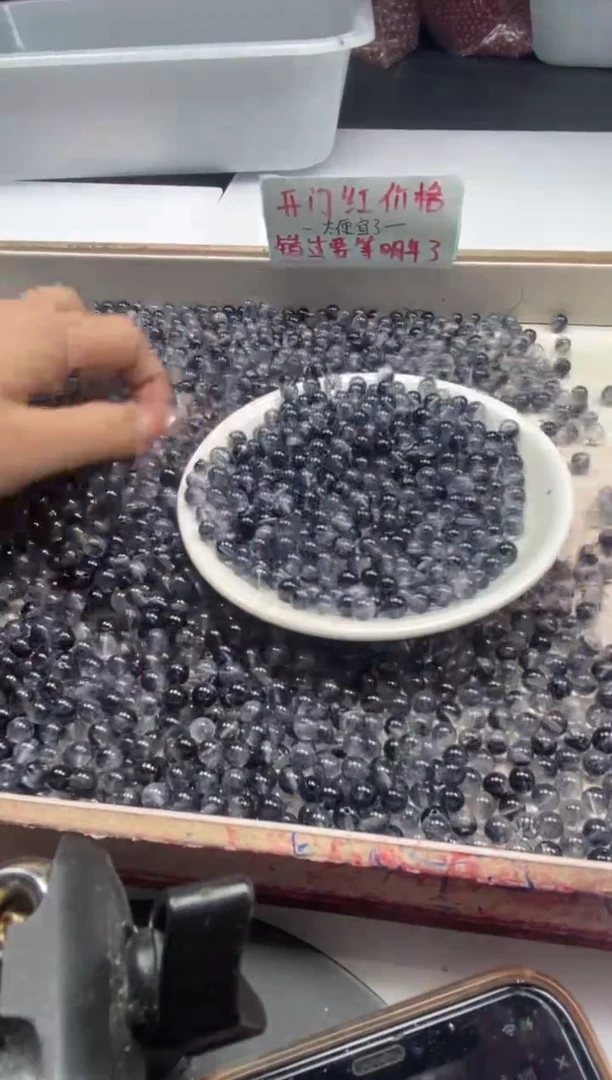 【闪购商品】水晶颈饰未镶嵌w134黑幽灵烤色6mm*30颗