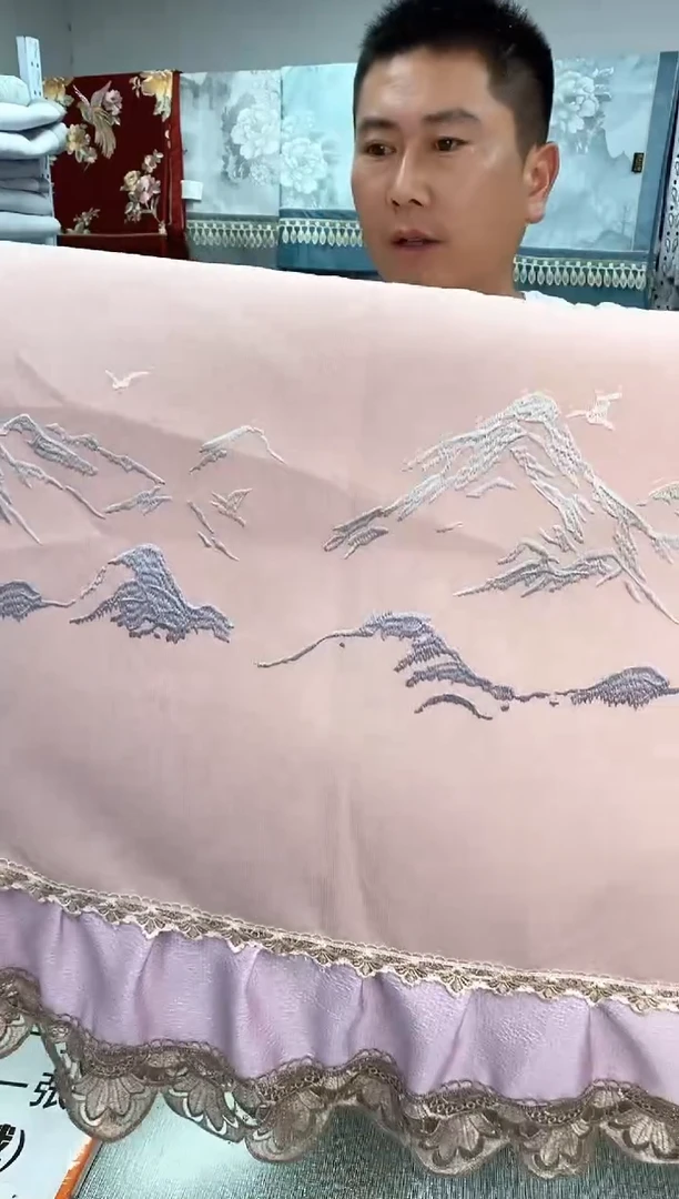 雪尼尔四季通用沙发垫粉丝39号