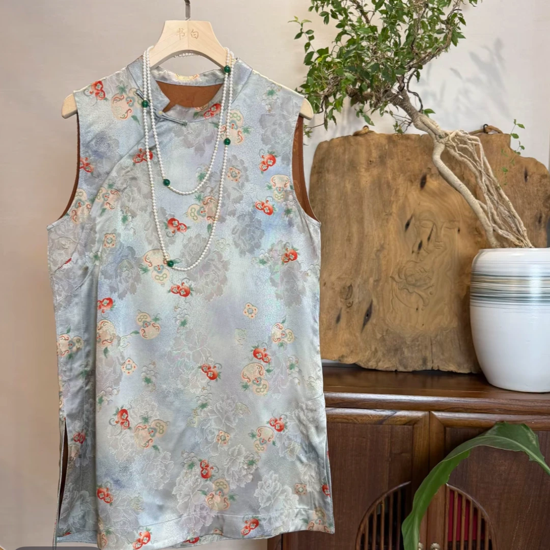 【冰川福禄】如意宝瓶葫芦香云纱无袖上衣