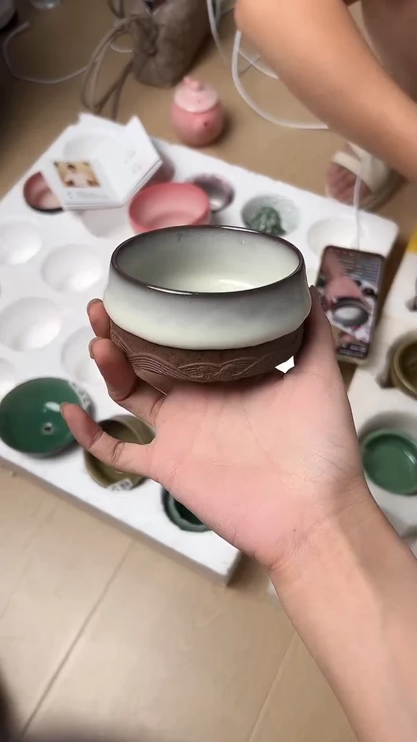 龙泉云间青瓷小米茶器