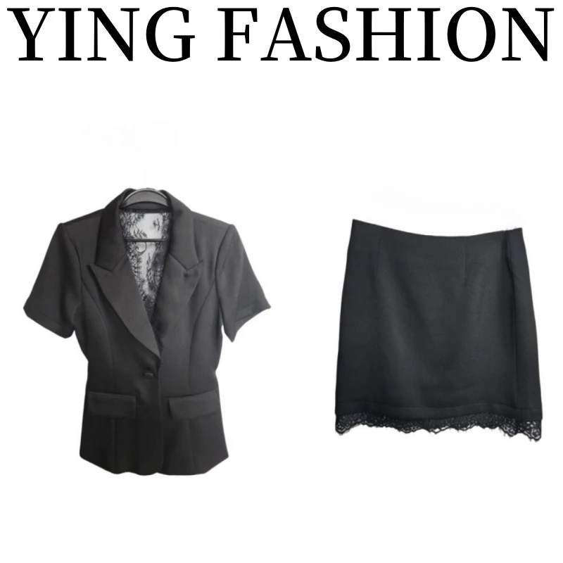 【YING FASHION】莹老板-时尚气质百搭蕾丝西装 8020242 1237
