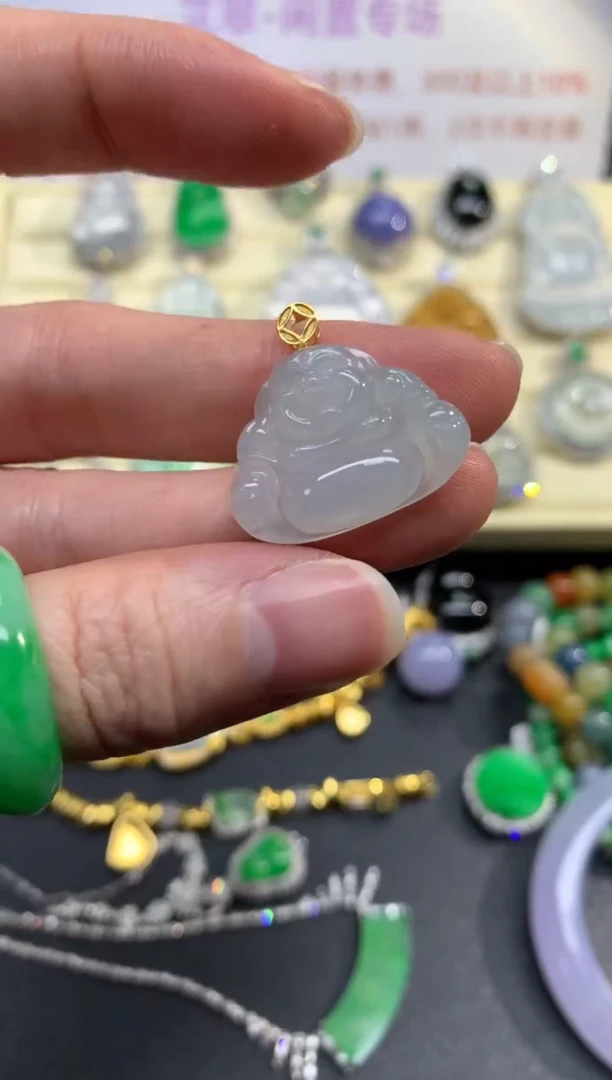 翡翠18K金镶嵌吊坠(不含链)吊坠|380+38