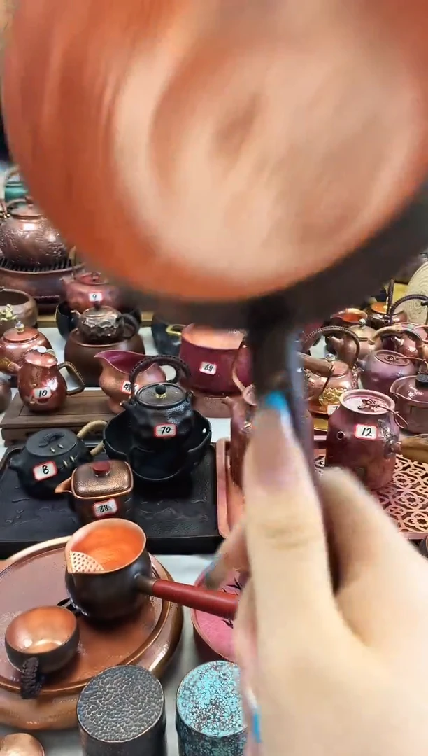 900ml无盖紫铜侧把大开口罐