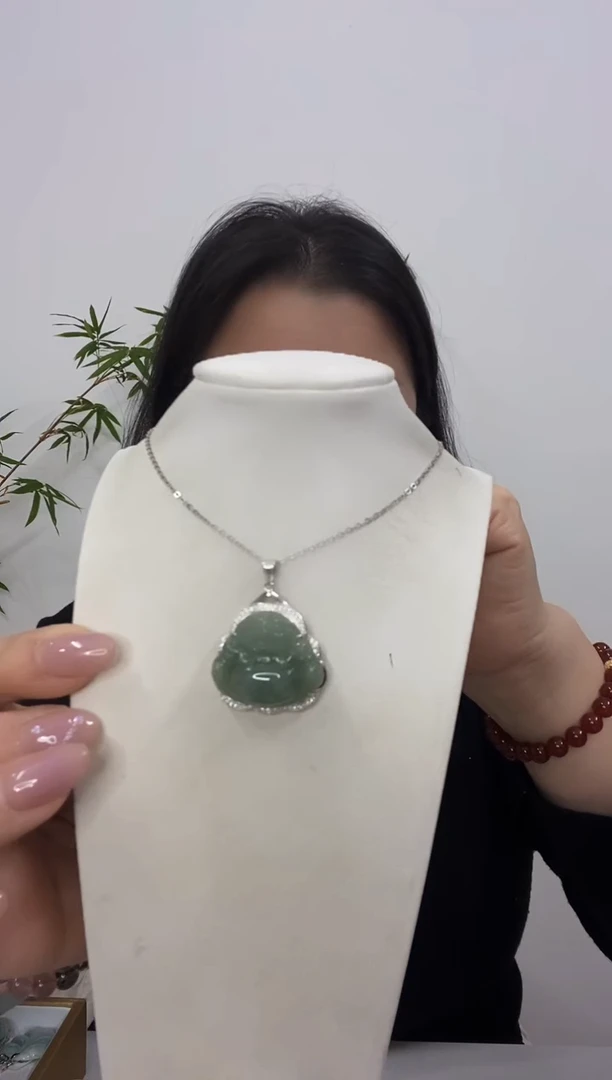 【闪购商品】翡翠吊坠(赠链)银S925镶嵌小佛