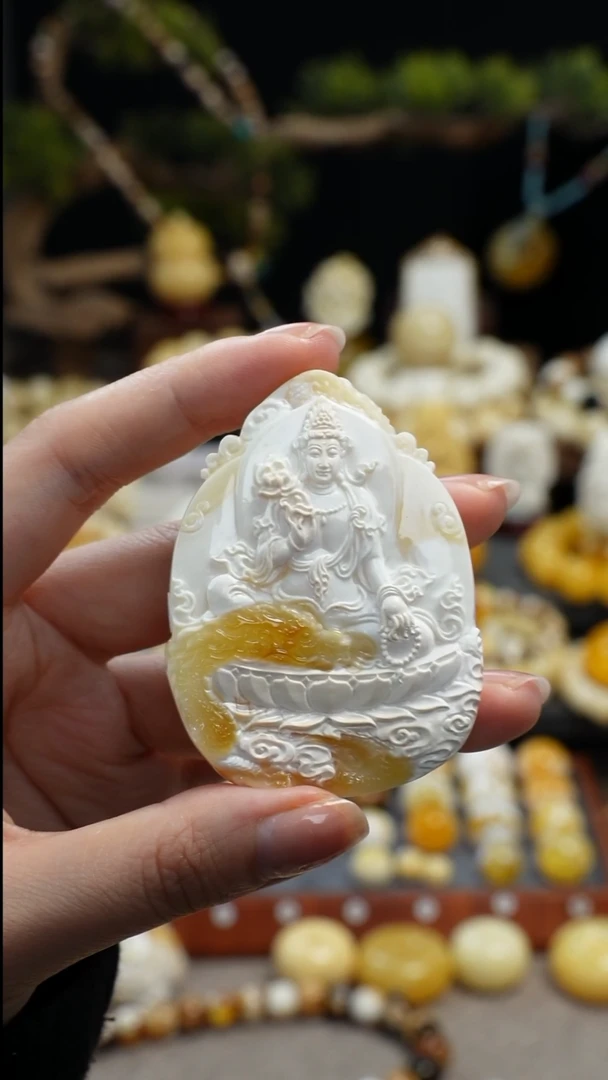 手链琥珀未镶嵌天然琥珀蜜蜡雕刻件