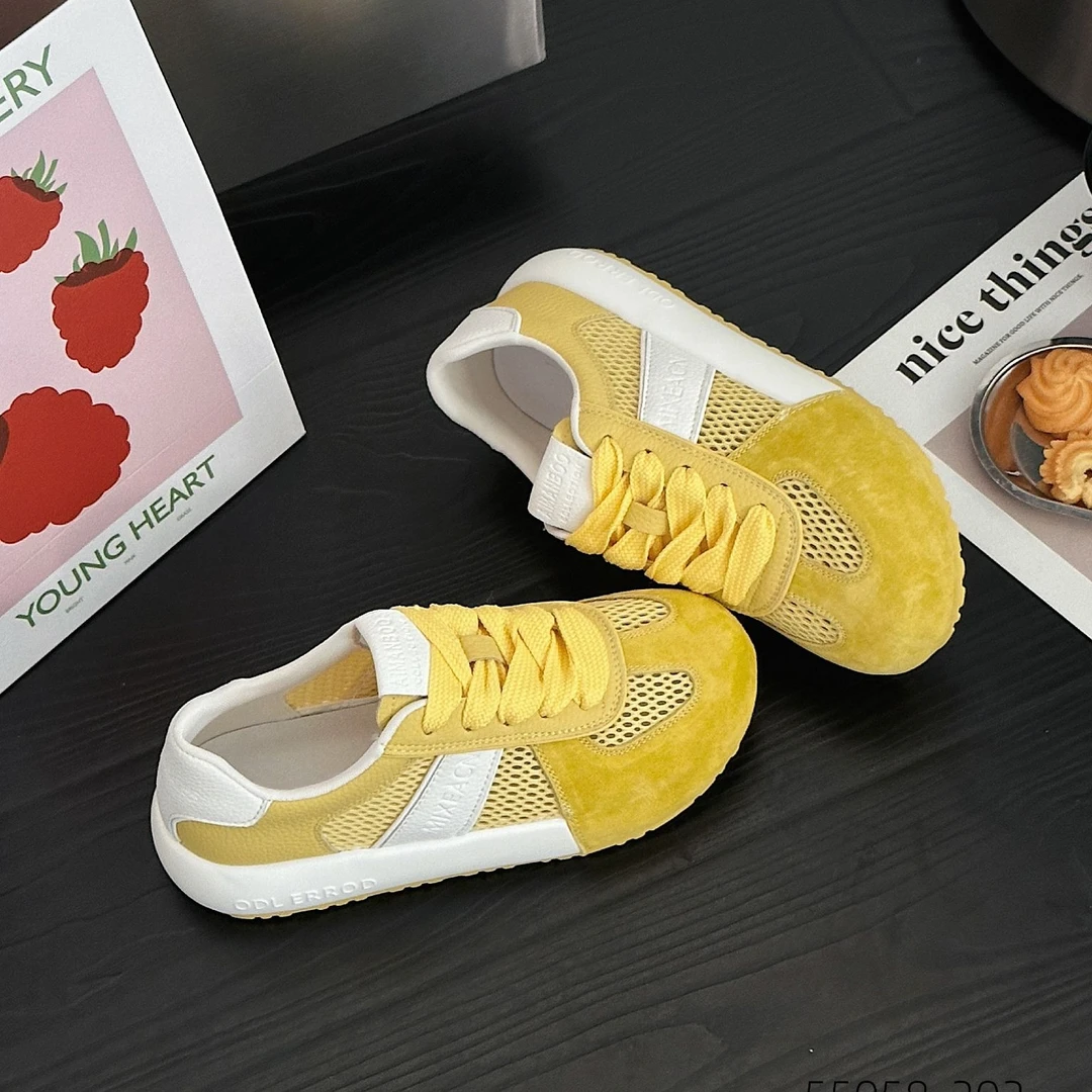 高蒂55058-202网面鞋厚底德训鞋时尚休闲鞋百搭网面软底学生女鞋