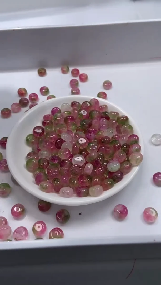 颈饰未镶嵌水晶W3146-西瓜碧玺算盘10*6mm*10颗