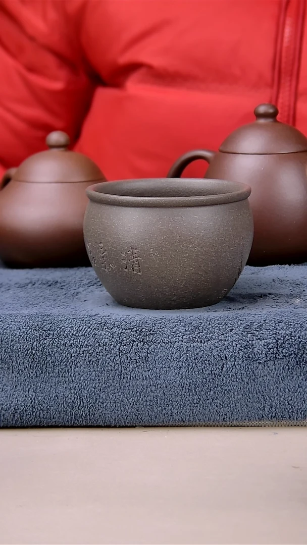 【闪购商品】紫砂茶壶200蟹壳清杯子