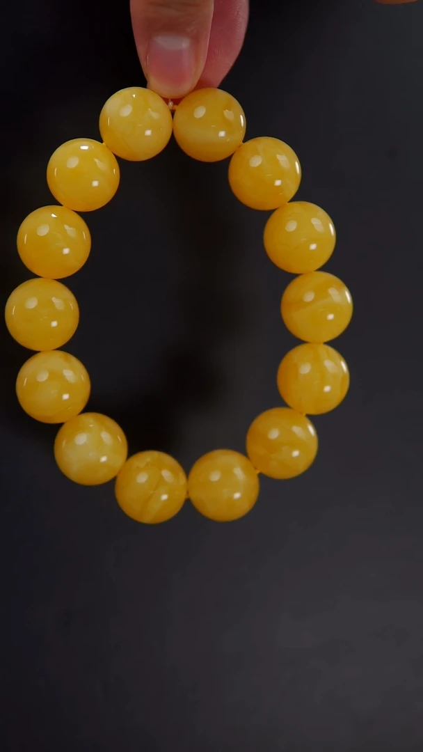 未镶嵌蜜蜡手串焦皮料圆珠手串40.3