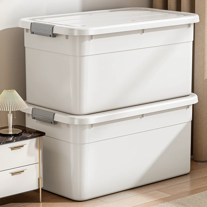 防尘大容量收纳箱带盖清仓特大免安装储物箱子家用大号收纳箱书箱