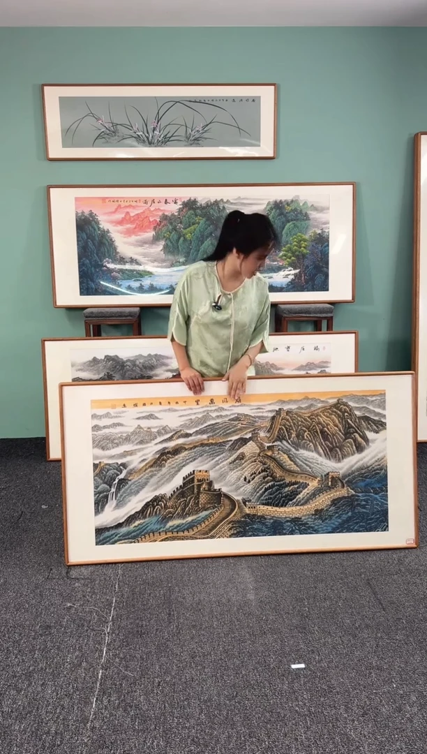 国画雄风万里图160*80手绘作品