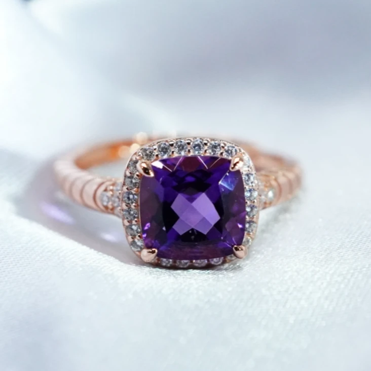 S925紫水晶戒指 (QD)AZ031704