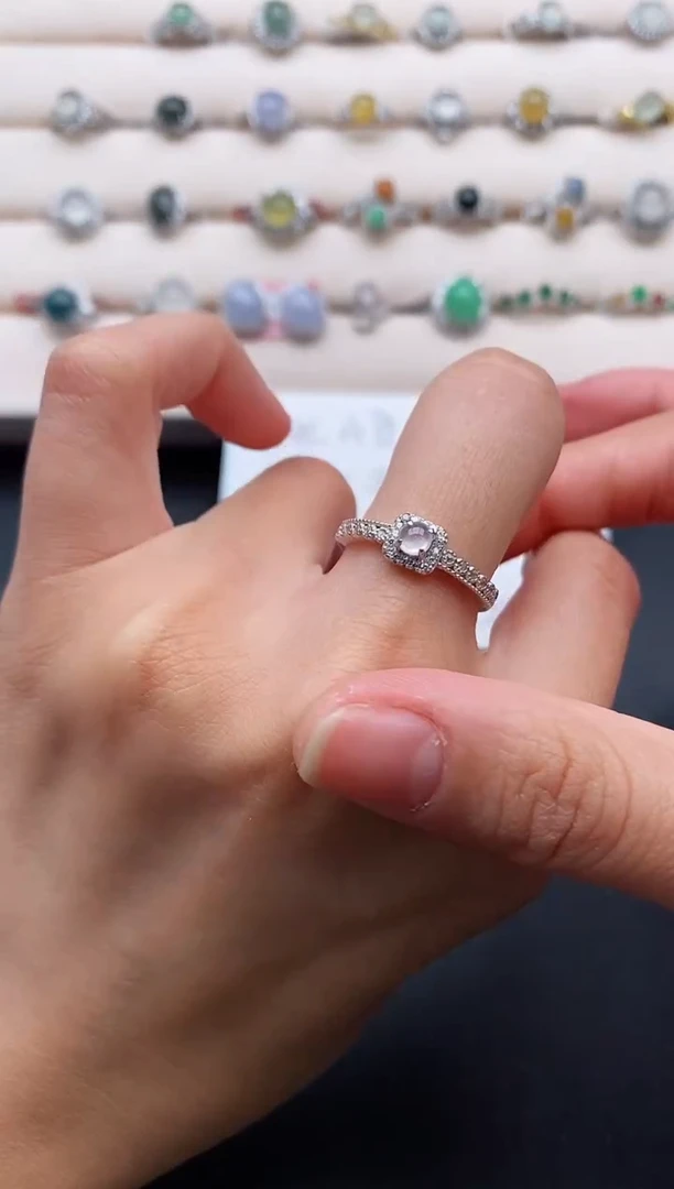 银S925镶嵌戒指翡翠444444444+7