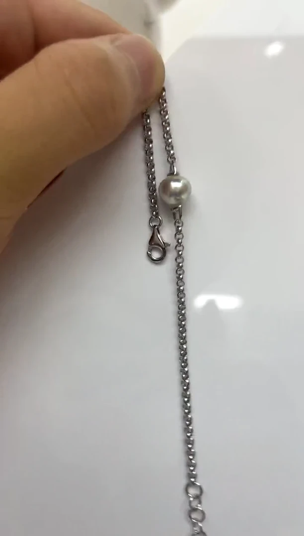 银S925镶嵌手绳海水珍珠7-8