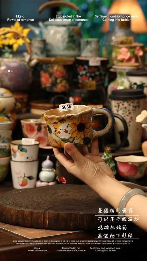 陶瓷景德镇高温釉下彩手工手绘款式@A0686@