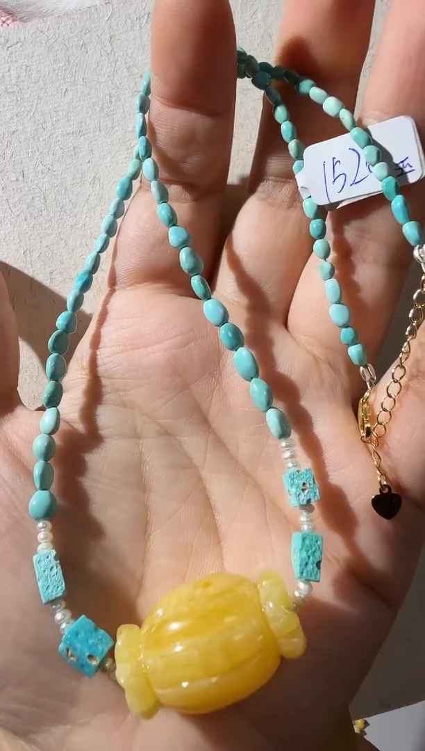 未镶嵌项链蜜蜡蜜蜡糖果项链