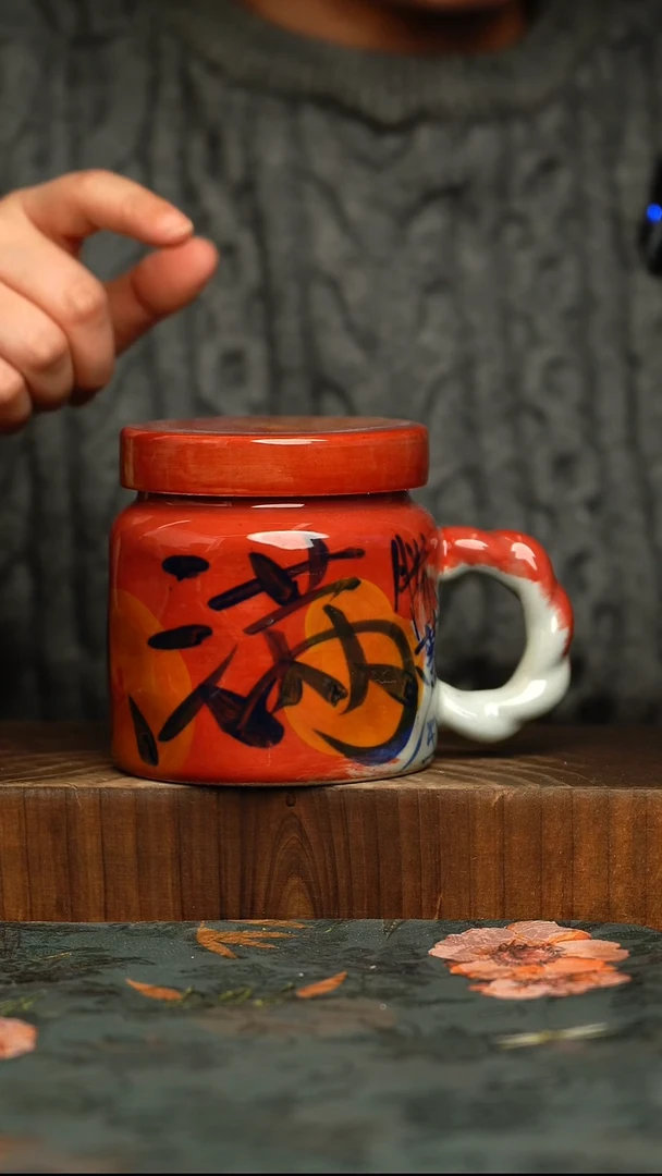 杯釉下彩手工手绘同款陶器