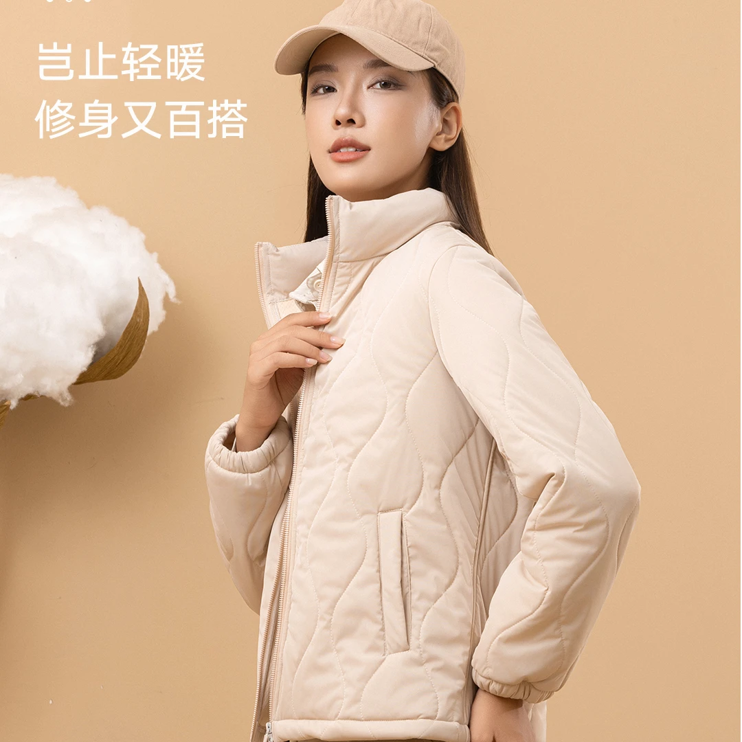 秋冬暖芯羊毛夹层 女士三防棉衣Y3092