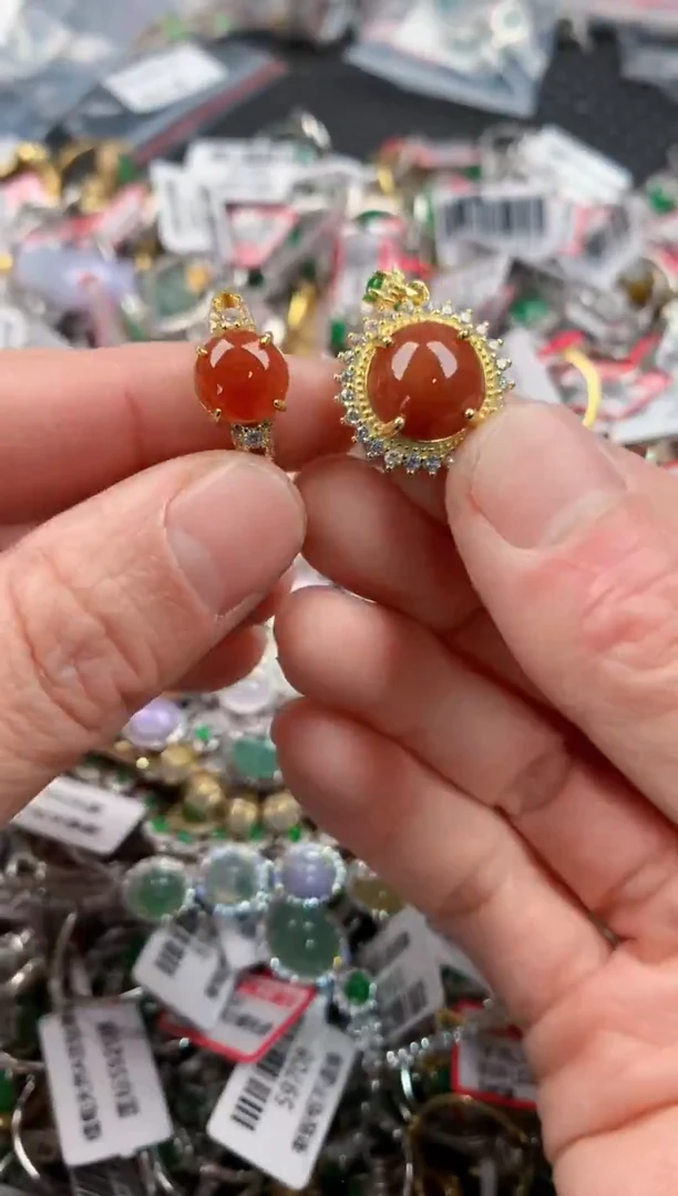 银S925镶嵌戒指翡翠4       2