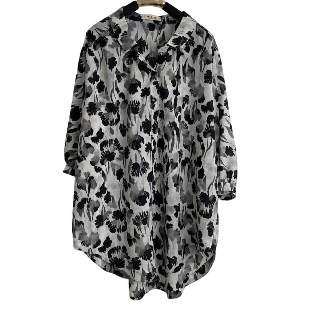 恬小霓（玲玲姐精选）1555/黑白/银杏/衬衫/休闲/百搭/时尚