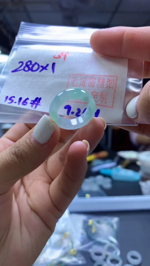 未镶嵌定制翡翠戒圈#280元-毛货需精细抛光