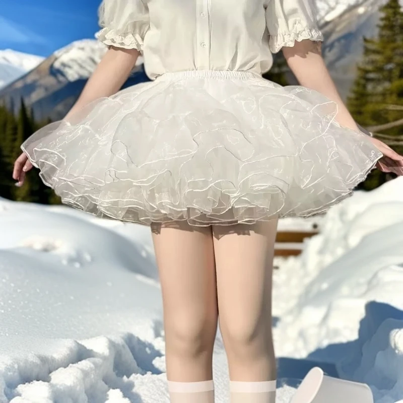 裙撑Lolita洛丽塔裙撑暴力无骨日常纱裙狗短夏季纱蕾丝冰冰酱618