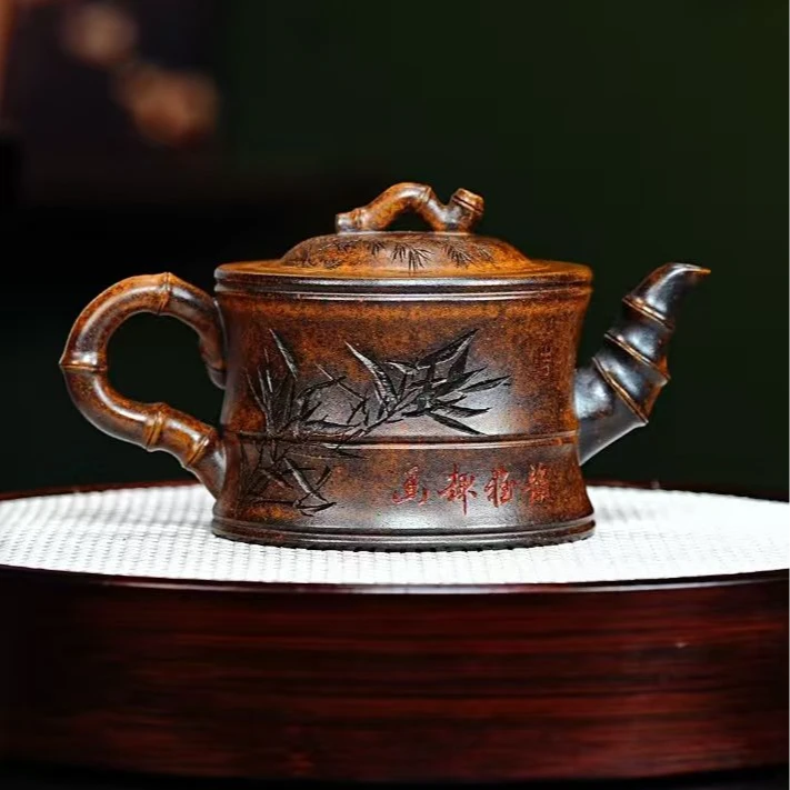 宜兴紫砂  一品竹段  龙骨金砂  王燕 h157