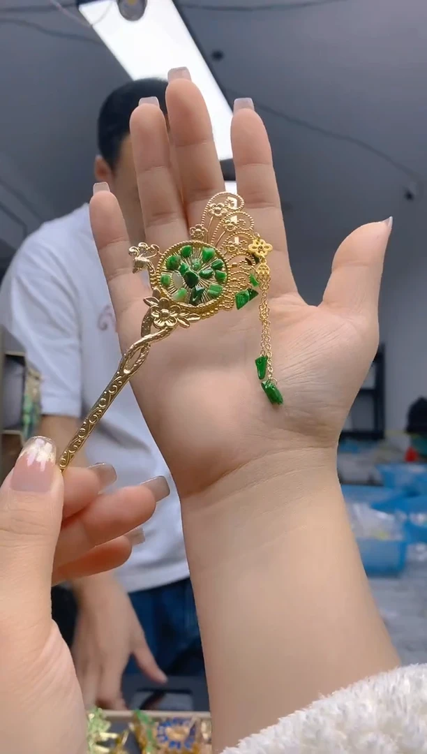 【闪购商品】翡翠耳饰合金153翡翠发簪