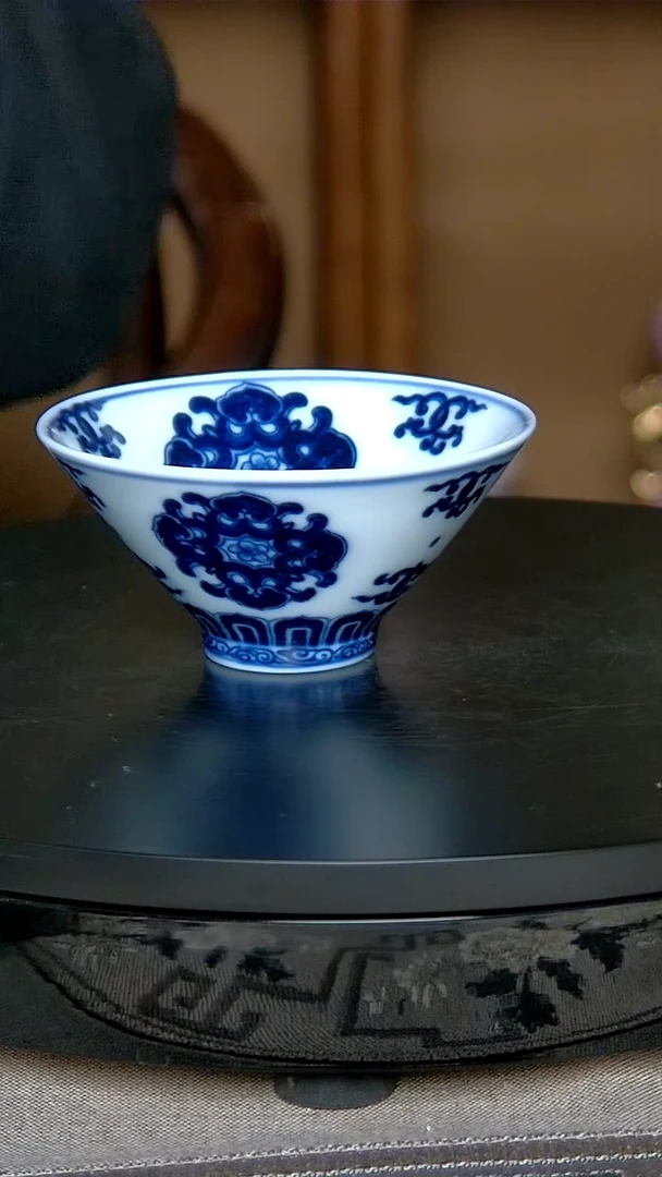 景德镇手工青花事事如意斗笠杯