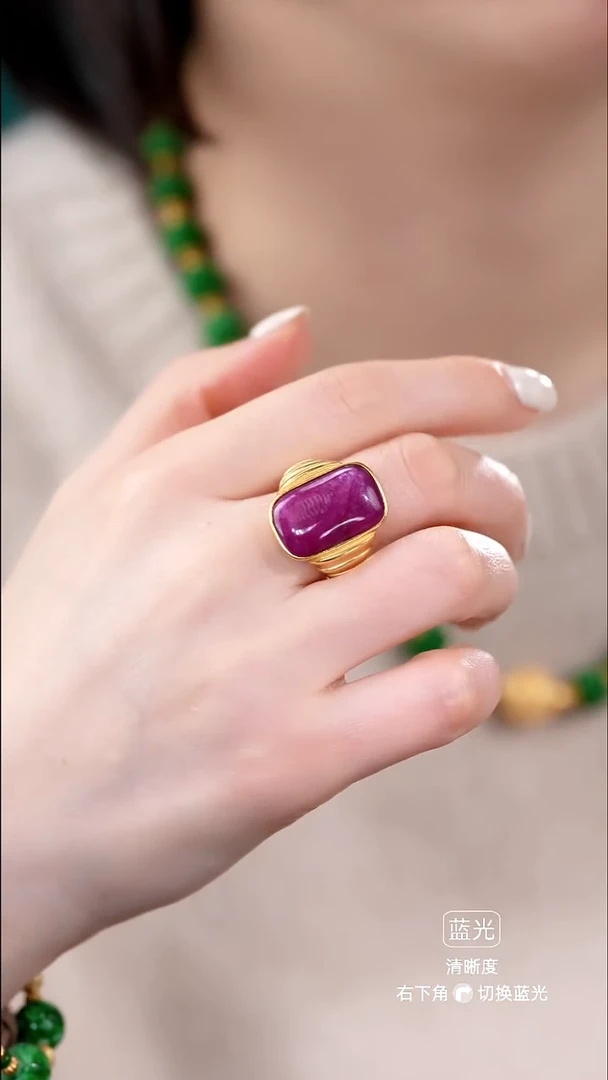 未镶嵌戒指红宝石戒指