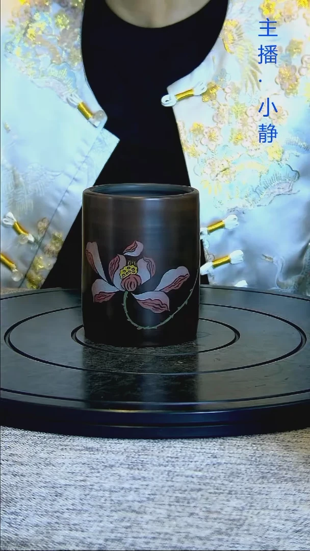 全手工紫陶精磨笔筒106