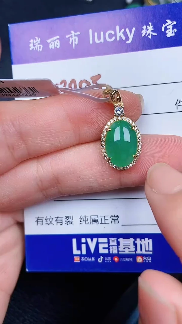 颈饰银S925镶嵌翡翠0223