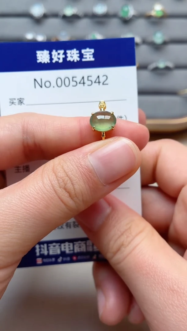 银S925镶嵌戒指翡翠1