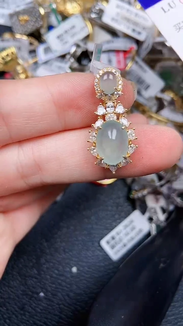 颈饰银S925镶嵌翡翠2438