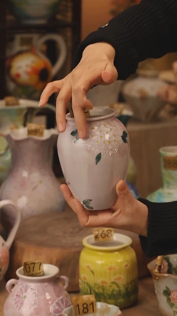 陶瓷景德镇设计师手作花器摆件侘寂风@M172@
