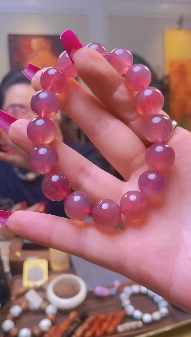 未镶嵌摆件紫晶红*榴紫六芒星手串