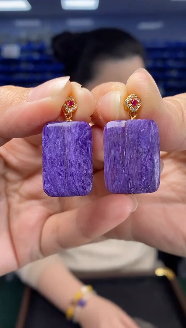 查罗石（紫龙晶）银S925镶嵌吊坠(不含链)多样性发货发其一